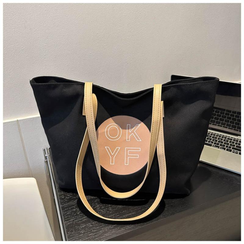 Fashion Versatile Leisure Bag Large Capacity Women's Canvas Bag Commuter Make-up Bag New Underarm Tote Bag