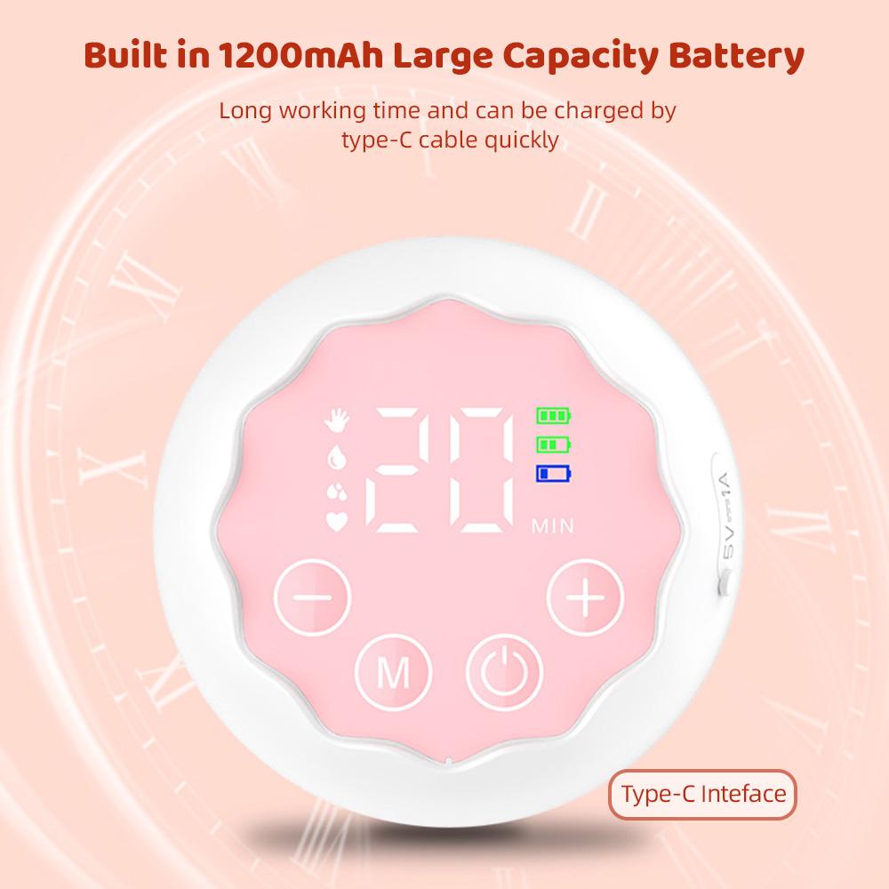 Extractor de leche portátil, extractor de leche eléctrico manos libres para amamantar, 4 modos, 12 niveles de succión, bajo