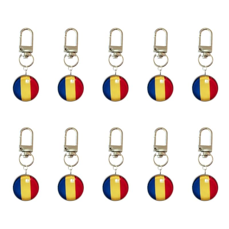 Set Of 10 Piece Stylish Soccer Keychains With National Flags Ideal For Gifts Travel Or Daily Use As A Fun Accessory
