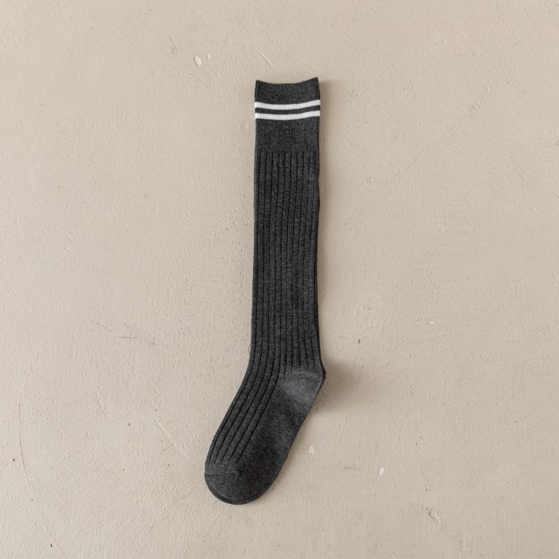 Women Stockings Bee Embroidery Long Socks Solid Color Black White Gray Stockings Knitted Cotton Knee Socks Women Stockings