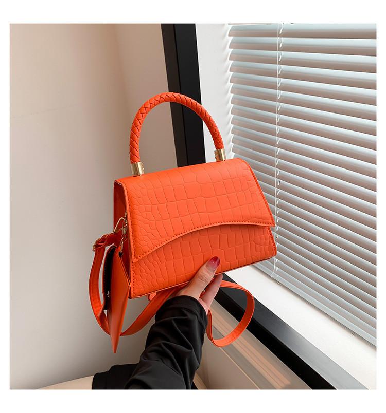 Pu Small Square Bag With Top Flap For Casual Daily Use