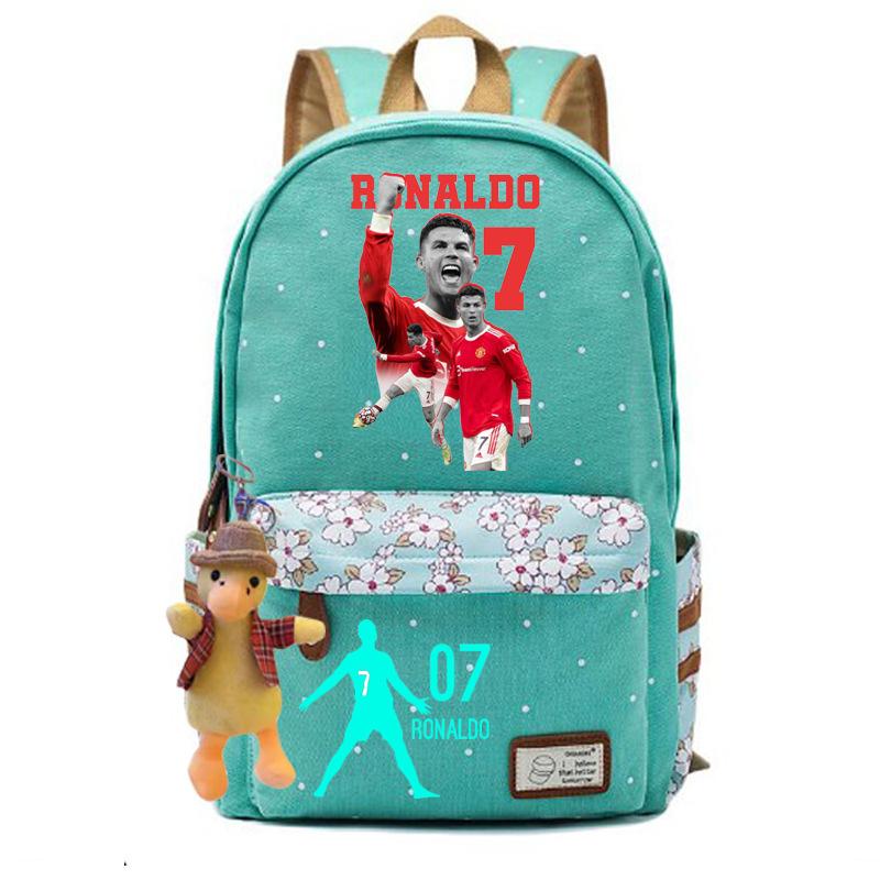 Youth football star Ronaldo primary and secondary school student schoolbag female casual backpack