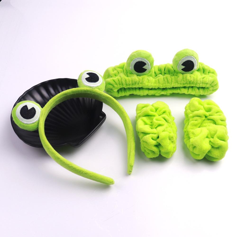 Frog Cartoon Head Hoop Plush Ears Headband Cartoon Face Widened Wash Non-Slip Cute Headdress Hair Hoop Headband Accessoires