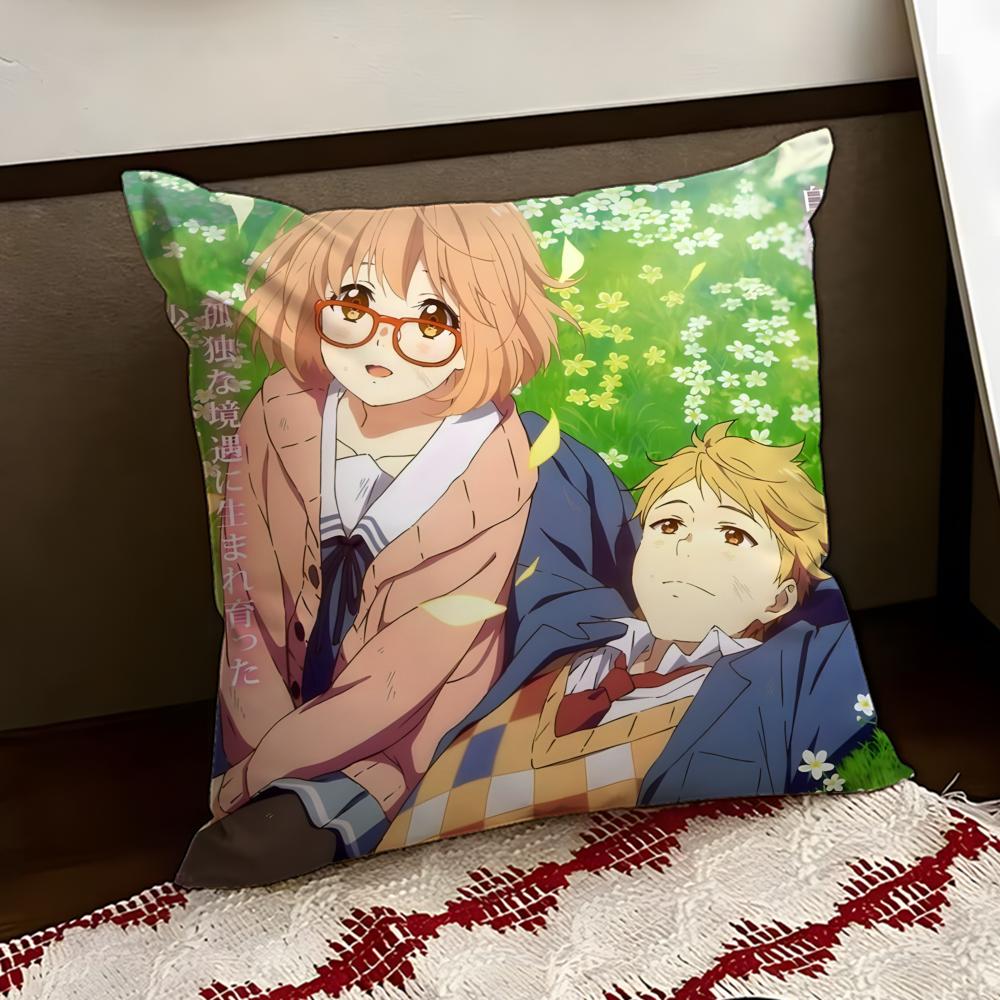 Anime BBeyond the BBoundary Cushion Cover Reversible Soft Durable Pillow Cover Home  Car MultiScene Use for Daily Comfort