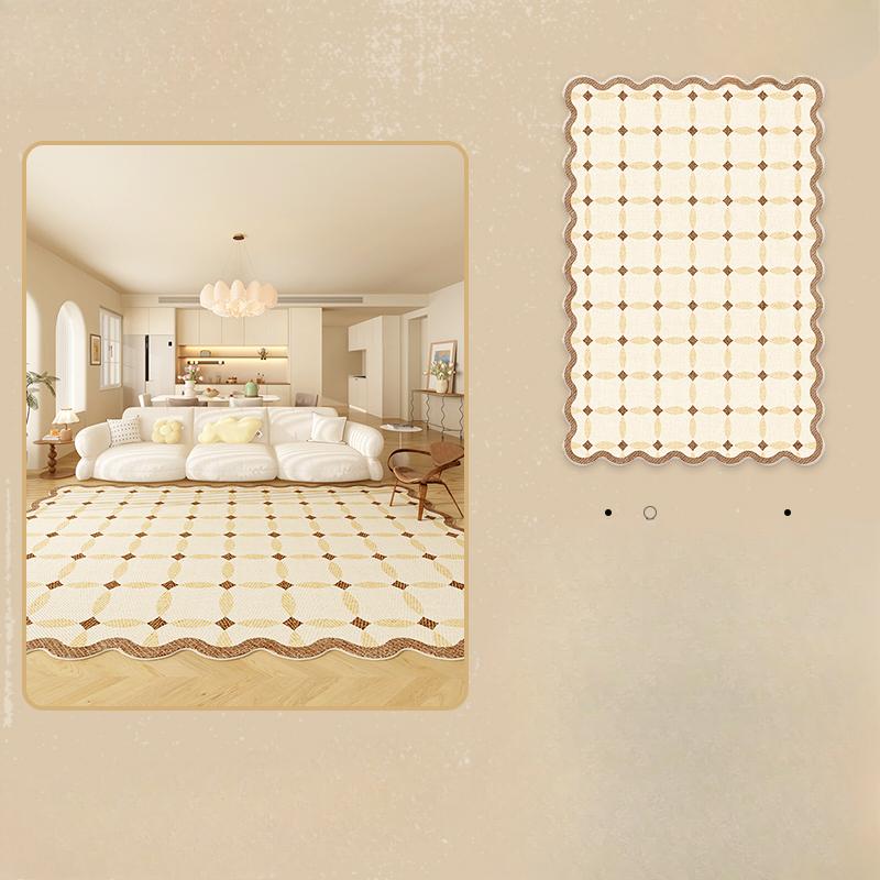 Irregular Shapes Carpets for Living Room Thick Anti-slip Lounge Mat Fluffy Soft Study Rug Cream Style Bedroom Decor Plush Carpet