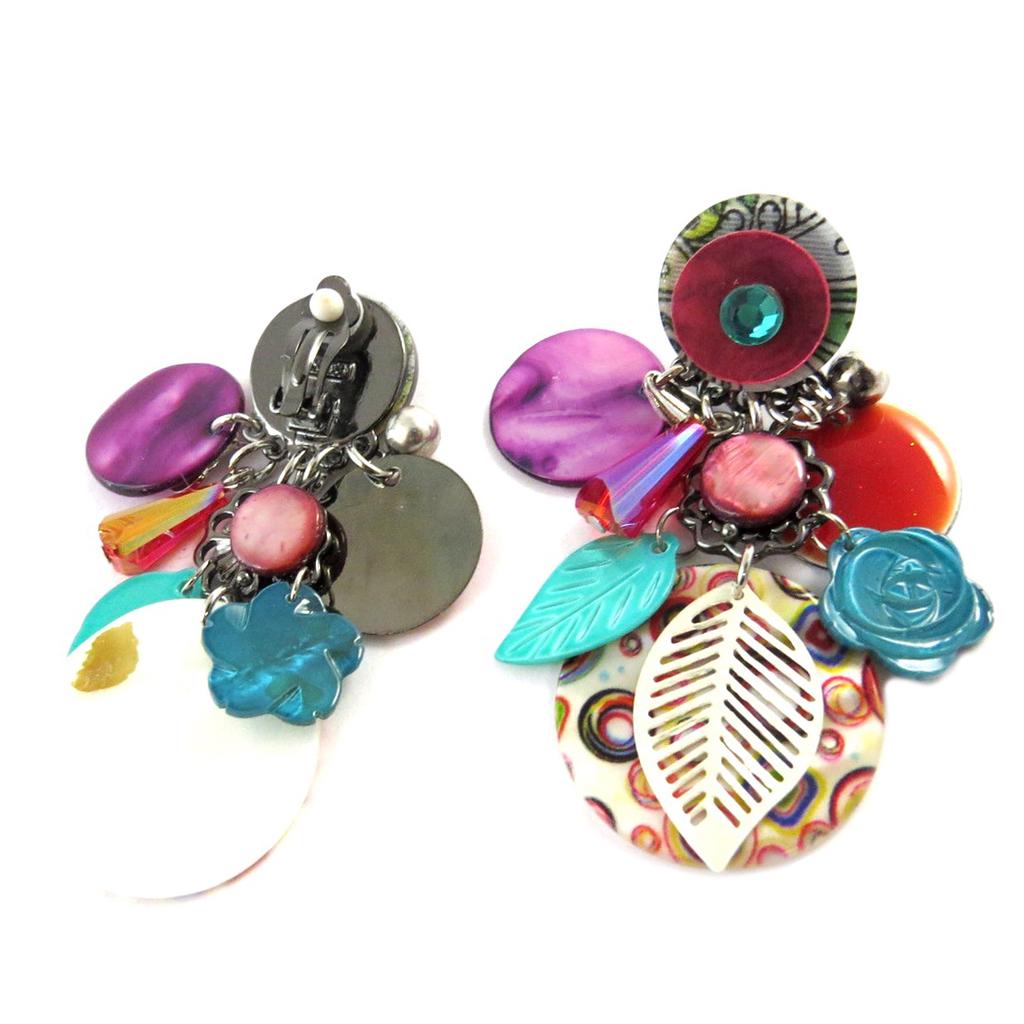 Les Trésors De Lily [Q1285] - Designer Clips 'Lilipoupettes' Multi-colored Silver - 70x35 Mm