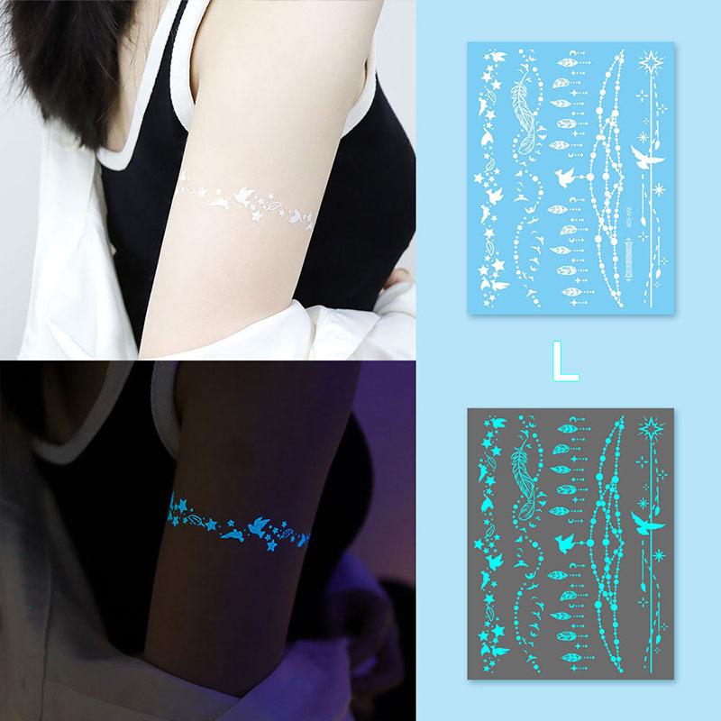 Glow In Dark Temporary Tattoo Stickers Temporary Waterproof Long Lasting Tattoos Stickers