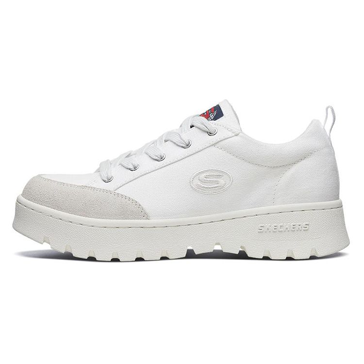 Skechers Street Cleats 2 Fabric Leather Comfortable Versatile Low-Top Casual Shoes Women sneakers White 74346-WHT 36