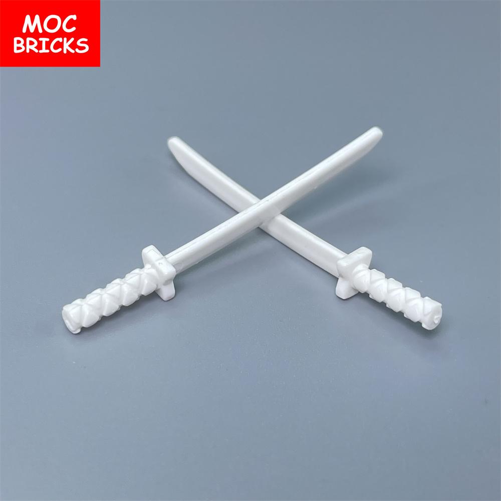 12pcs/lot MOC Bricks Katana Sword Ninja 21459 30173 Accessory Assembled Building Blocks Toys Kids Gift Plastic Dolls