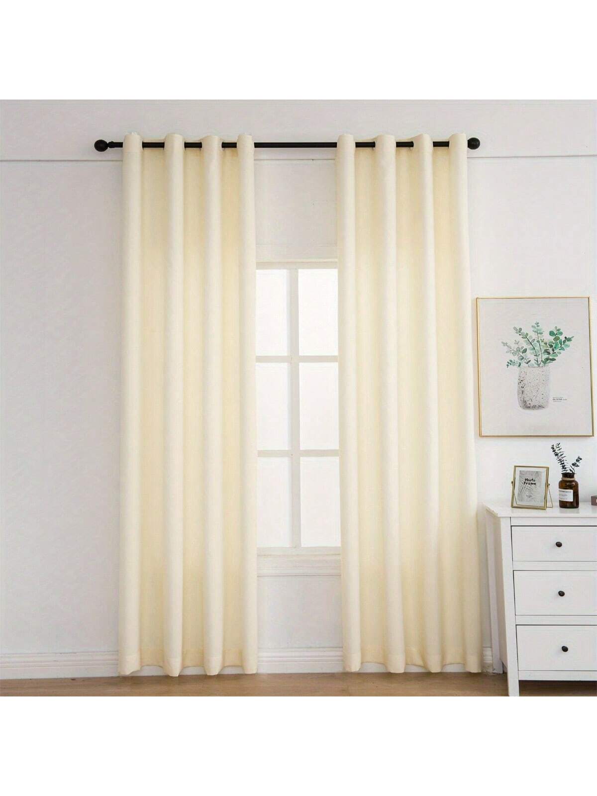 

1pc 80% затемнена штора для спальні вітальні High Shading Curtains para ventanas 140x200cm&Grommet Top бежевий