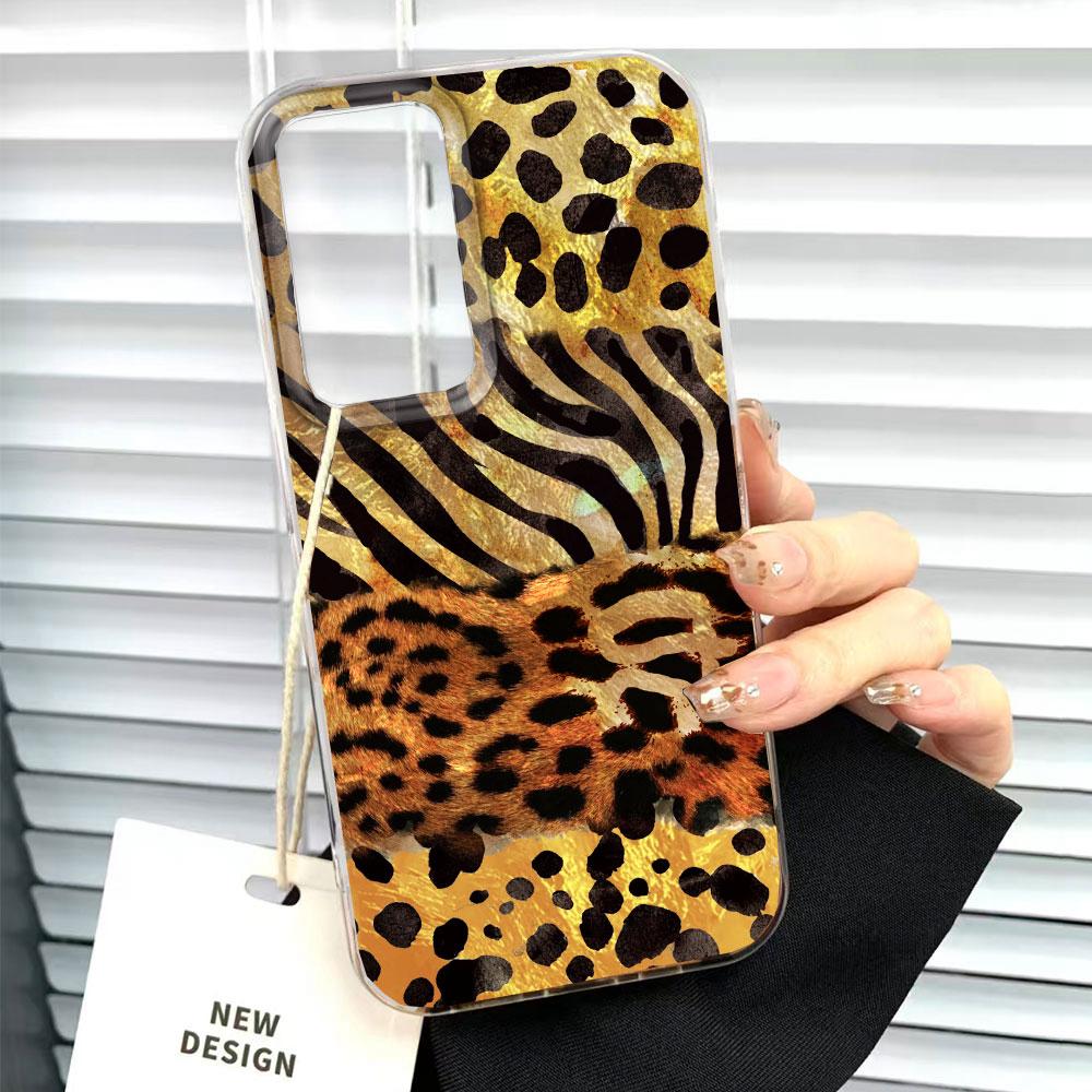 

Чехол для телефона Samsung Galaxy A56 A16 A55 A54 A17 A36 A57 A26 A06 A34 A15 A07 A14 A37 Четырехцветный леопардовый узор Чехол для пары Samsung A16