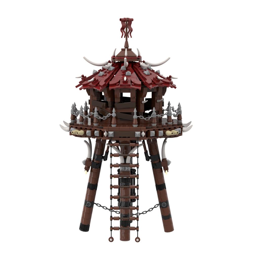 MOC Orc Archery Tower Building Blocks Model Orc Game Medieval Architecture Castle Watchtower Bricks DIY Assembly Toys Kids Gifts