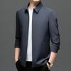 Men's Spring & Autumn Dad Style Jacket - Solid Color, Business Casual, Thin Lapel, High-End Outerwear