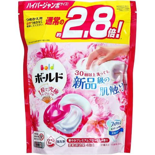 Bold Laundry Detergent Gel Ball 4in1 Premium Blossom Refill Hyper Jumbo 31 Pieces