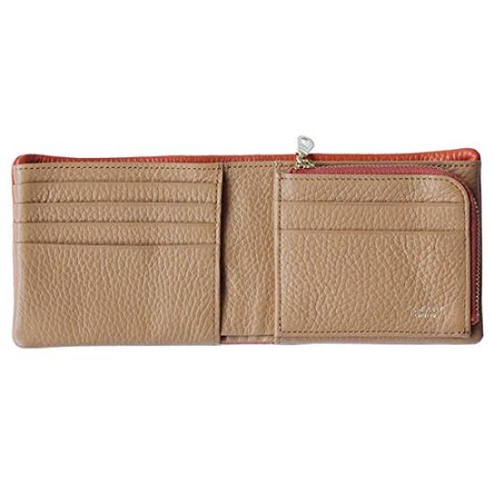 CCOMPANY LIMITED Lupo 2 Second Italian Leather Bifold Wallet with Coin Purse and Card Case Men's (Orange)