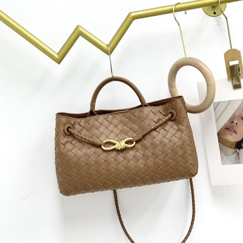 Geantă Tote Crossbody de Damă 2024 Retro din Piele Țesută Manual