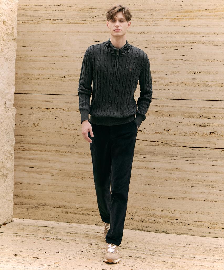 USPOLOASSN Cable Half-Zip Knit_Charcoal Gray