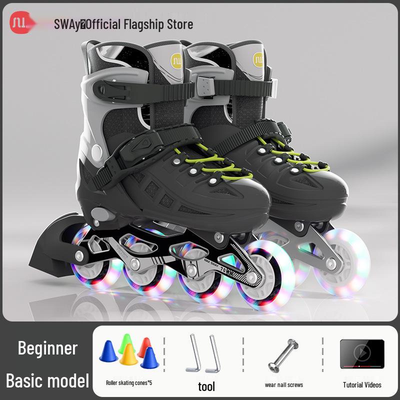 Sway Swis Professional Beginner Roller Skates for Children and Adults - Single Row with Brake.