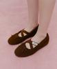 Marith + Franois Girbaud W Cross Banding Shearling Flat Shoes Brown