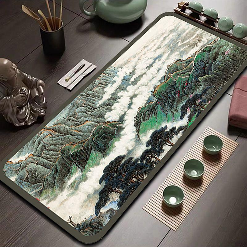 hinese-Style Tea Flag High-End Long Tablecloth Absorbent Quick-Drying Wash-Free Tea Towel for Home Use