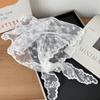 Retro Lace Scarf Hollow Triangle Neck Scarf for Women Girls Embroidered Lace Wrap Hair Wrap Floral Crochet Hair Bandanas