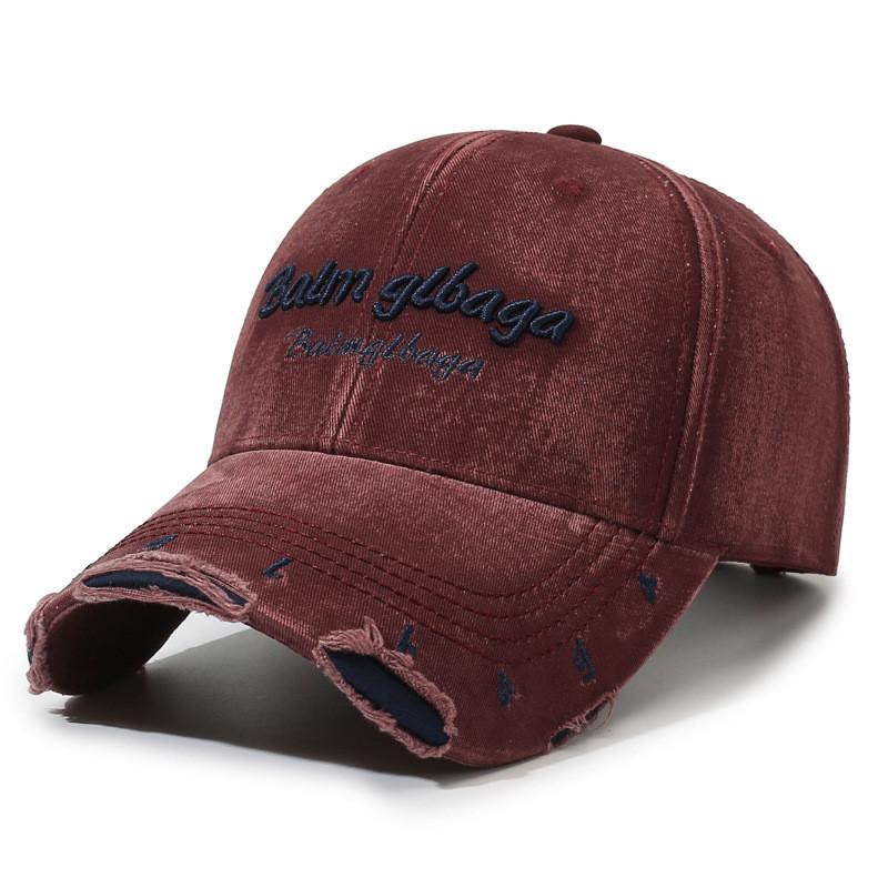 Vintage Bestickte Baumwoll-Baseballkappe Mit Verstellbarem Sitz Für Streetwear-Styles