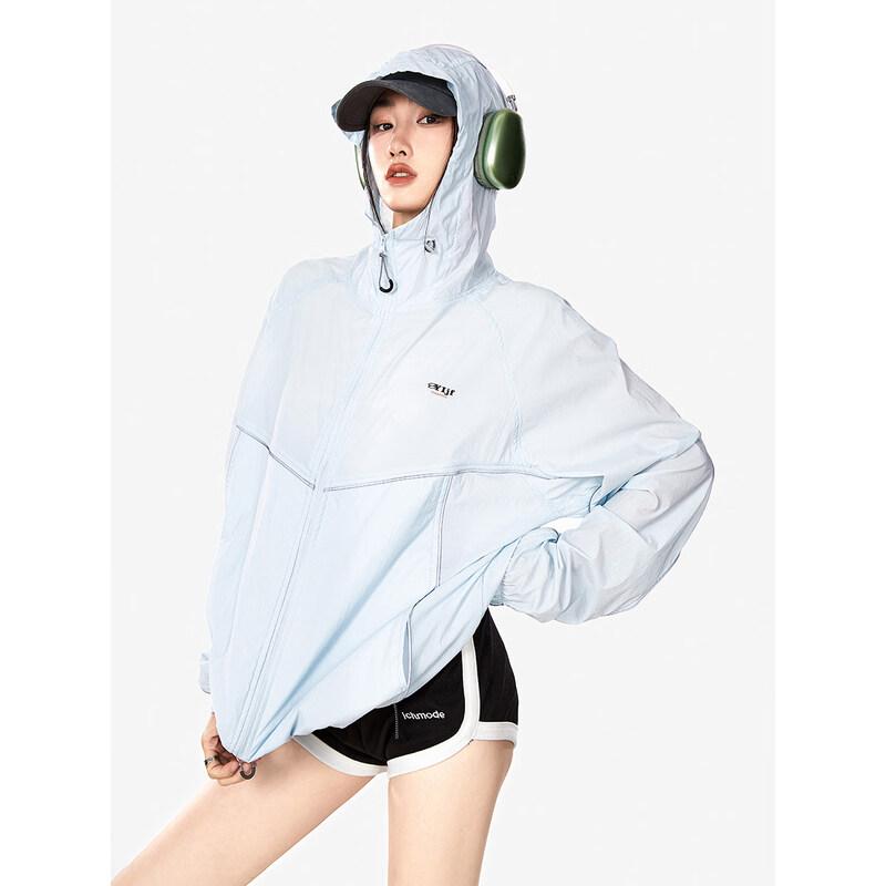 ICH MODE Women s Loose Fit Hooded Sun Protection Jacket S