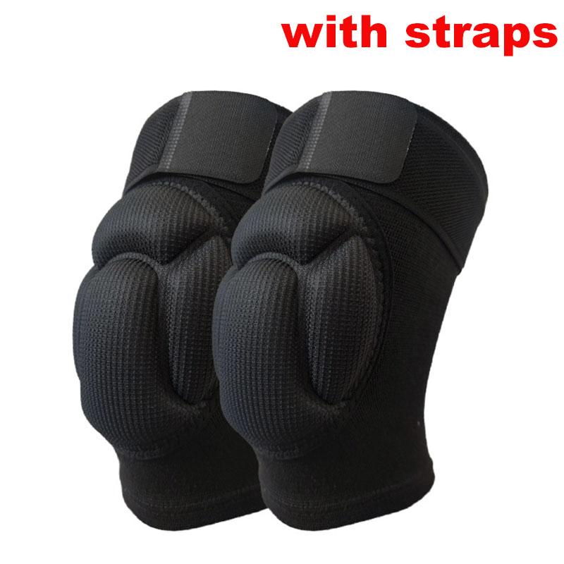 1 Pair/2Pcs Thickening Knee Pads Protection Sports Elastic Knee Protector Fitness Basketball Volleyball Anti Collision Pads S