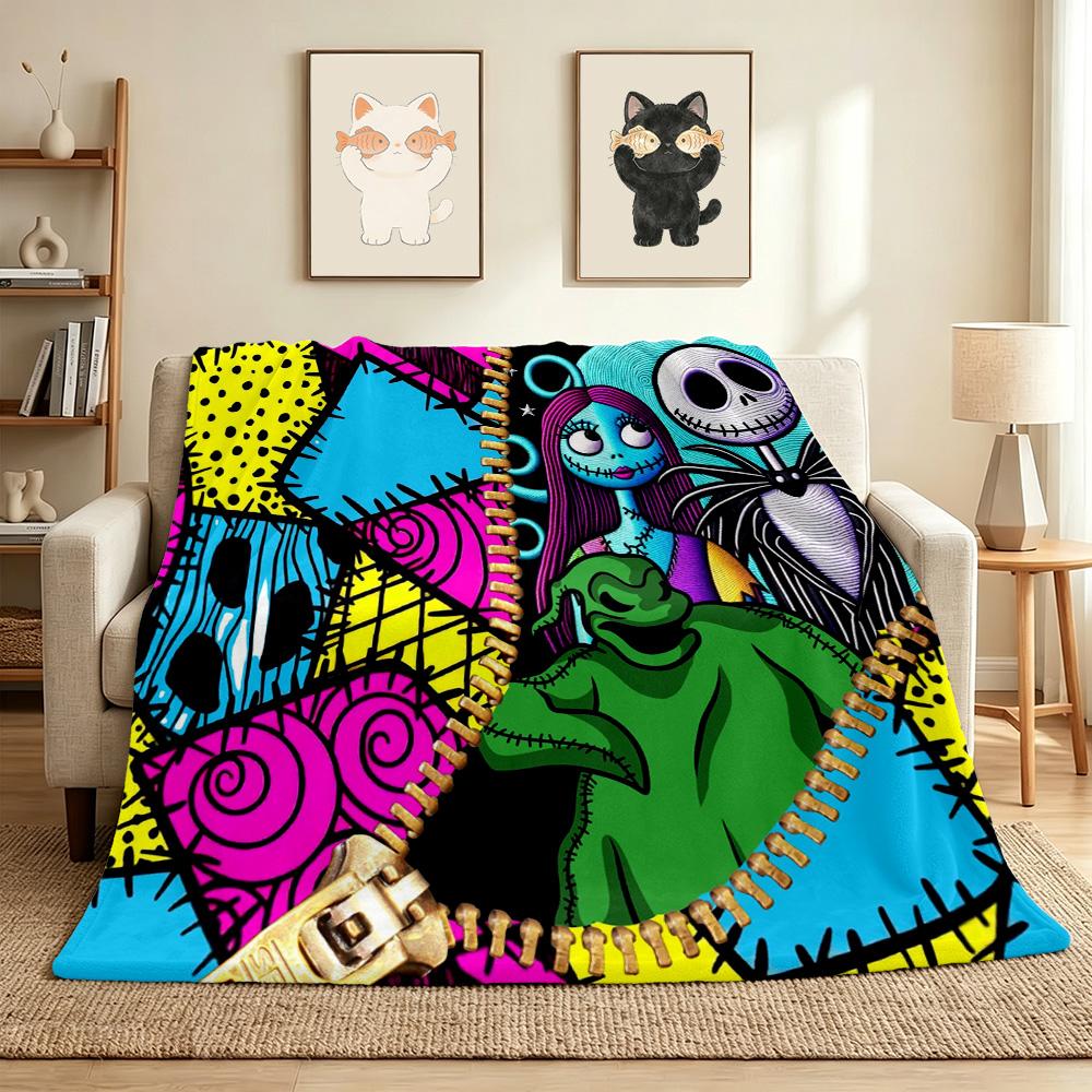 Nightmare Before Christmas Flannel Blanket Throw Blanket Soft Warm Sofa Bed Camping Home Decor Unique Christmas Gift C9211543