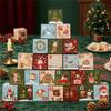 24pcs Mini 24-Days Countdown Paper Gift Boxes Vintage Xmas Numbered Decorative Boxes  Holiday Decor