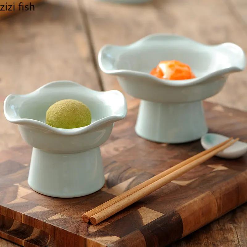Ceramic Dinner Plates Sashimi Sushi Plate Cake Stands Artistic Conception Restaurant Solid Color Tableware Snack Dessert Dishes