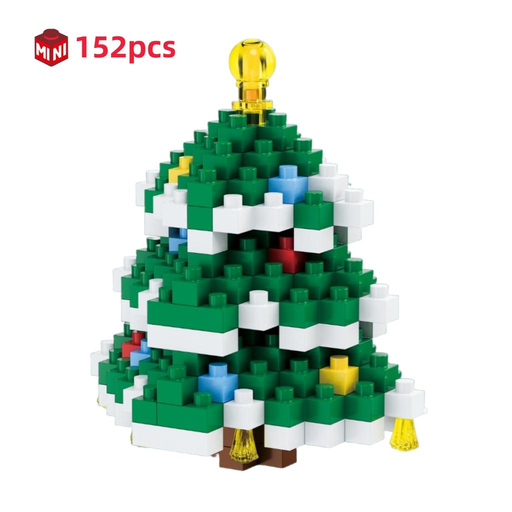 Children Festive Christmas Mini Gift Micro Building Blocks 3D Snowman Santa Claus Tree Decor Model Toy For Kids