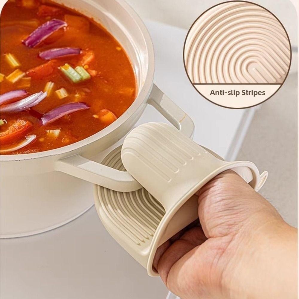 Anti-scald Silicone Oven Mitts Non Slip Microwave Hand Clips Soft Baking Gloves Cooking