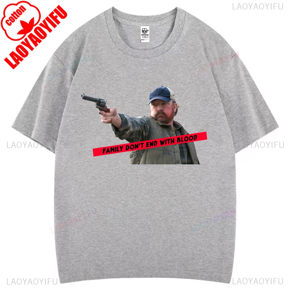 Family Don't End with Blood Supernatural Graphic T Shirts Woman Man Comfortable High Quality Cotton T-shirt Fashion Streetwear