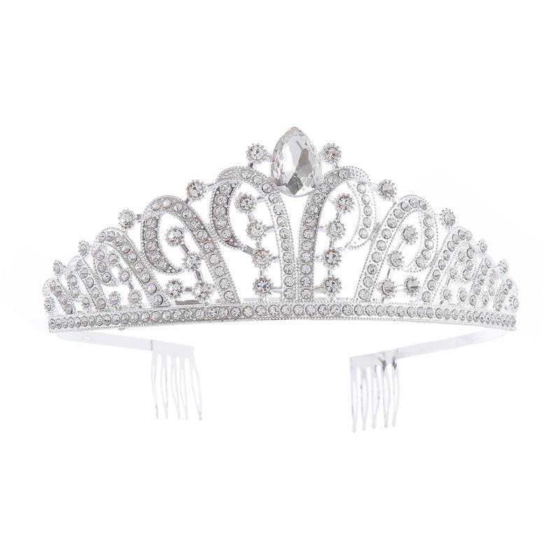 

Новый стиль повязка на голову из сплава со стразами на день рождения свадебная тарелка заколка для волос противоскользящая расческа роскошная хрустальная корона