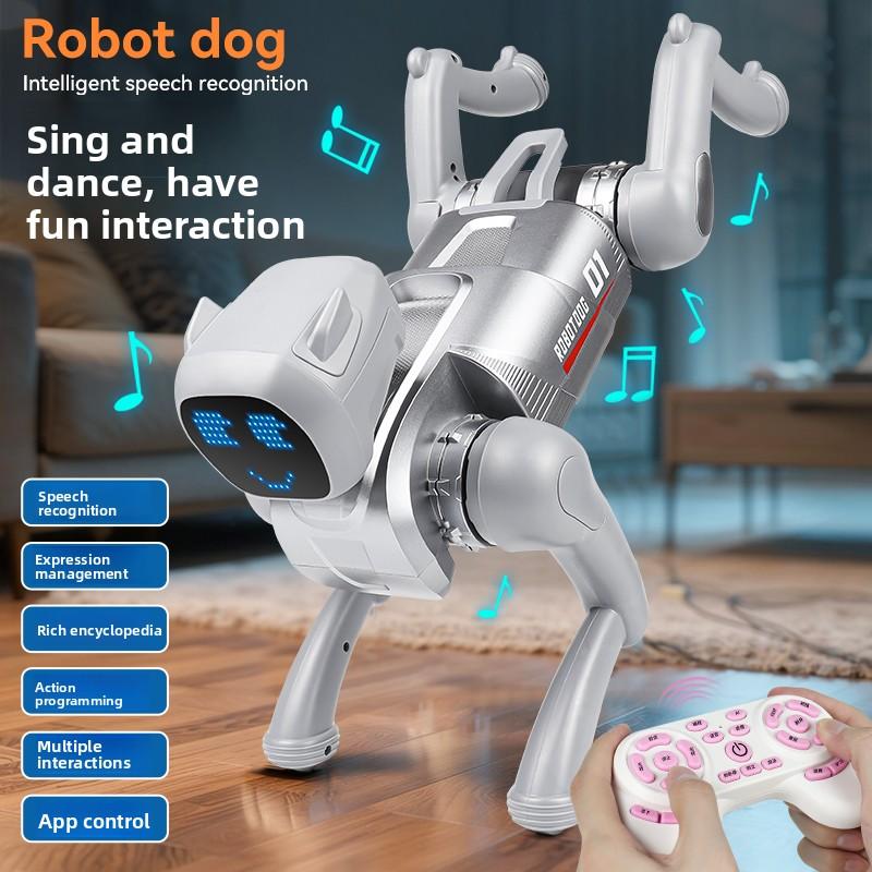 Children's AI Intelligent Robot Dog Educational Toy Birthday Gift Accompanying Education Programming Mechanical Dog Plastic