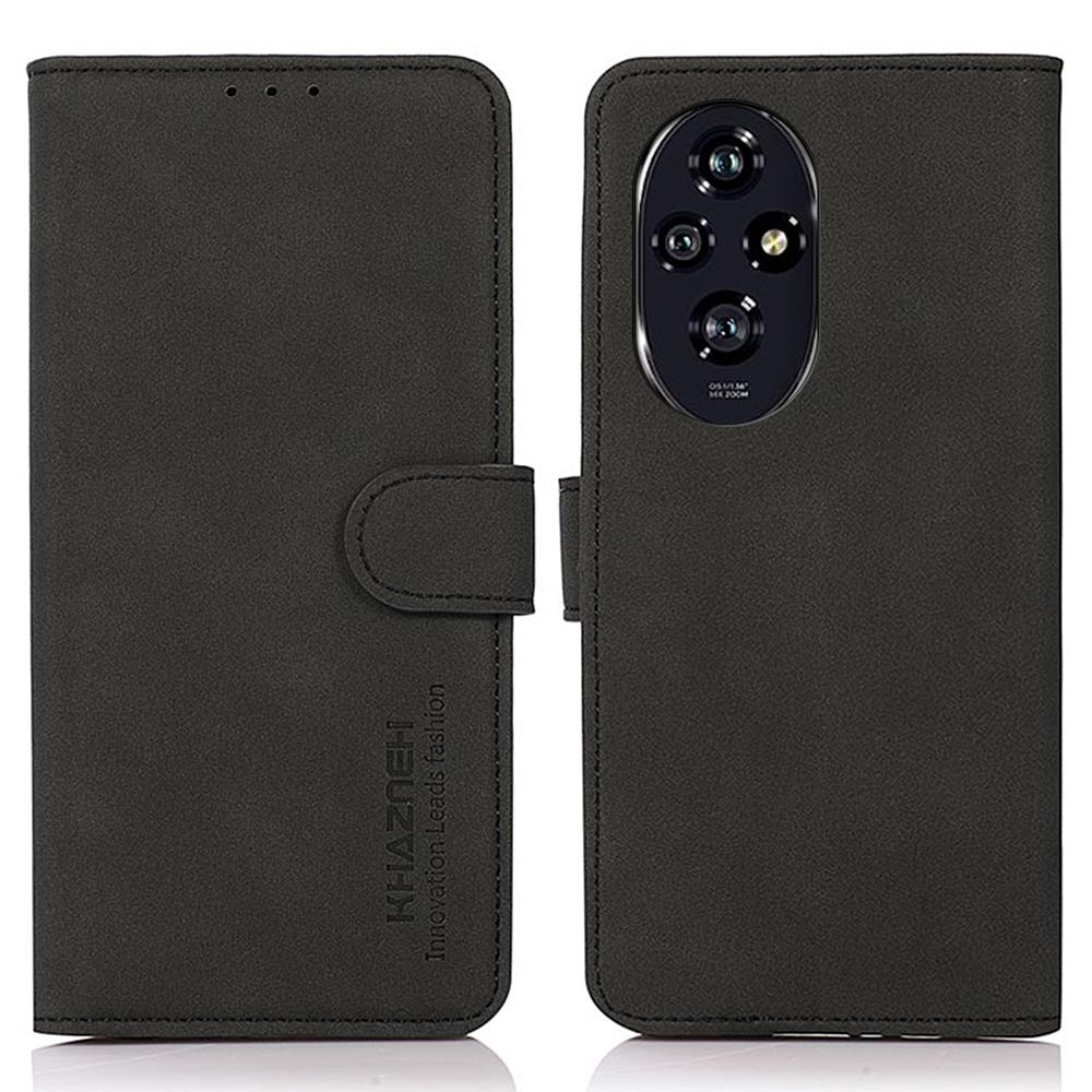 

For Honor 200 Pro 5G Wallet Case PU Leather Protective Phone Cover Black