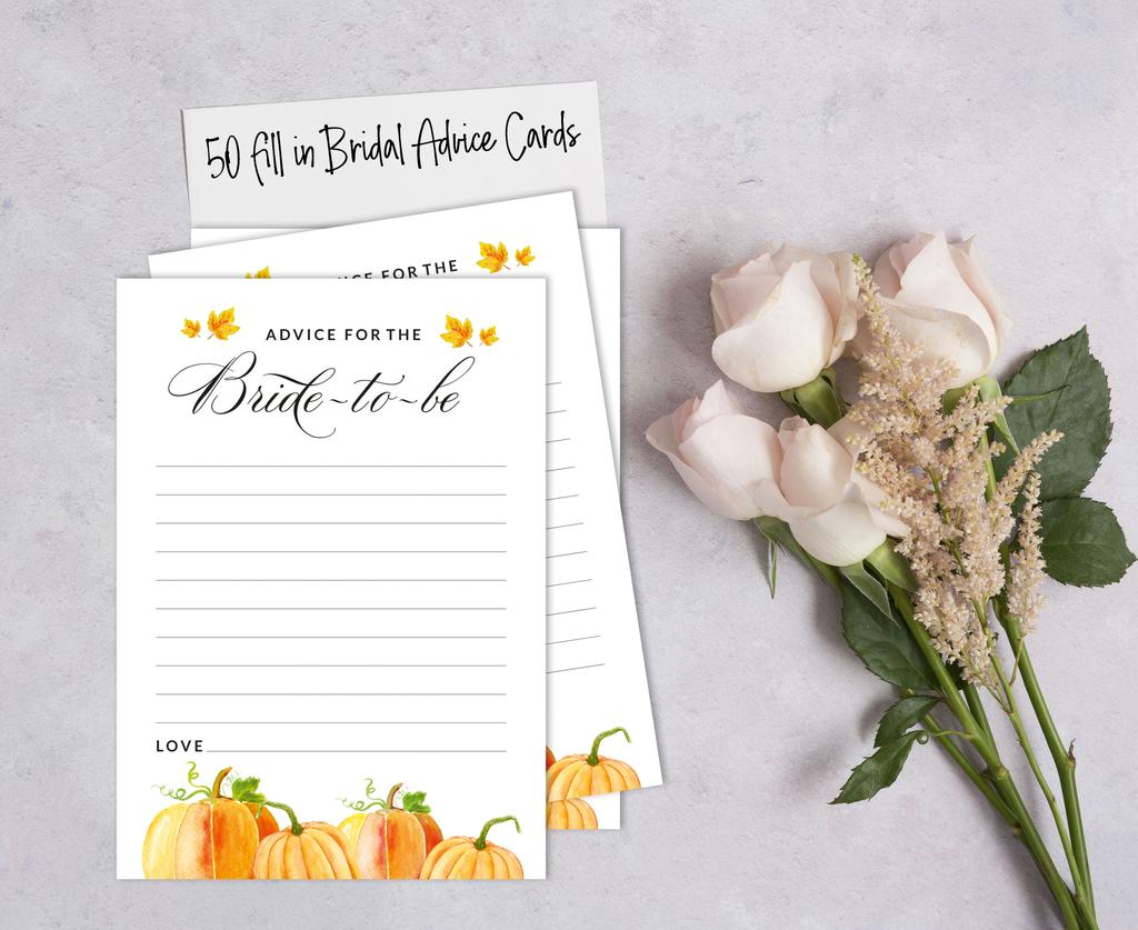 Inkdotpot Bridal Shower Games Advice For The Bride Set Of 50A PumpkinA Mad Libs Game