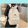 2024 New Style High School Students College Students Large Capacity Backpack Simple And Versatile Printing Bear Shoulder Bag For Women Black