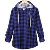 Women Fashion Casual Long Sleeve Plaid Hooded Cardigan Jacket Blouse Coat