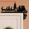 1pcs 2D Christmas Corner Sign Santa Reindeer Santa Claus Frame Acrylic Door Sitter Home Wall Decor Festive Xmas Decoration Gift
