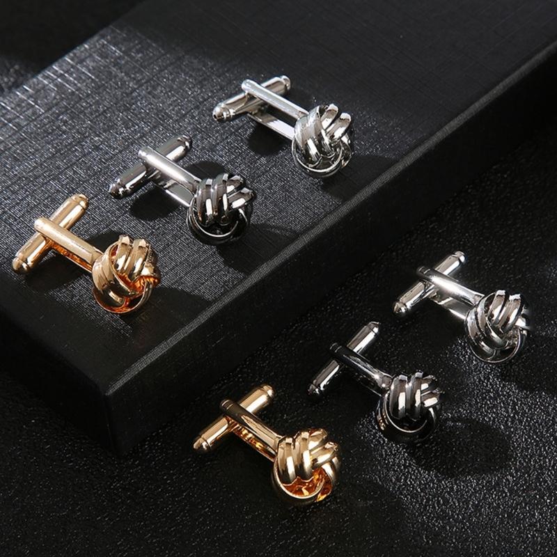 Twist Knot Cufflink Classic Shirt Cuff Buttons Alloy Men Grooms Cufflink Studs Luxury Charm Shirt Fashion Jewelry