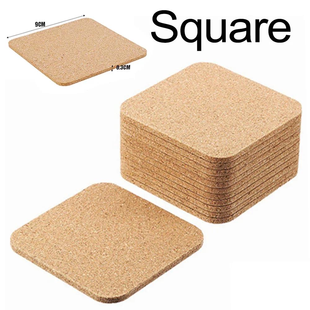 50/1PCS Natural Wooden Cup Mat Heat Insulation Pads Non-Slip Cork Coaster Tea Coffee Mug Drinks Holder DIY Table Decor Tableware