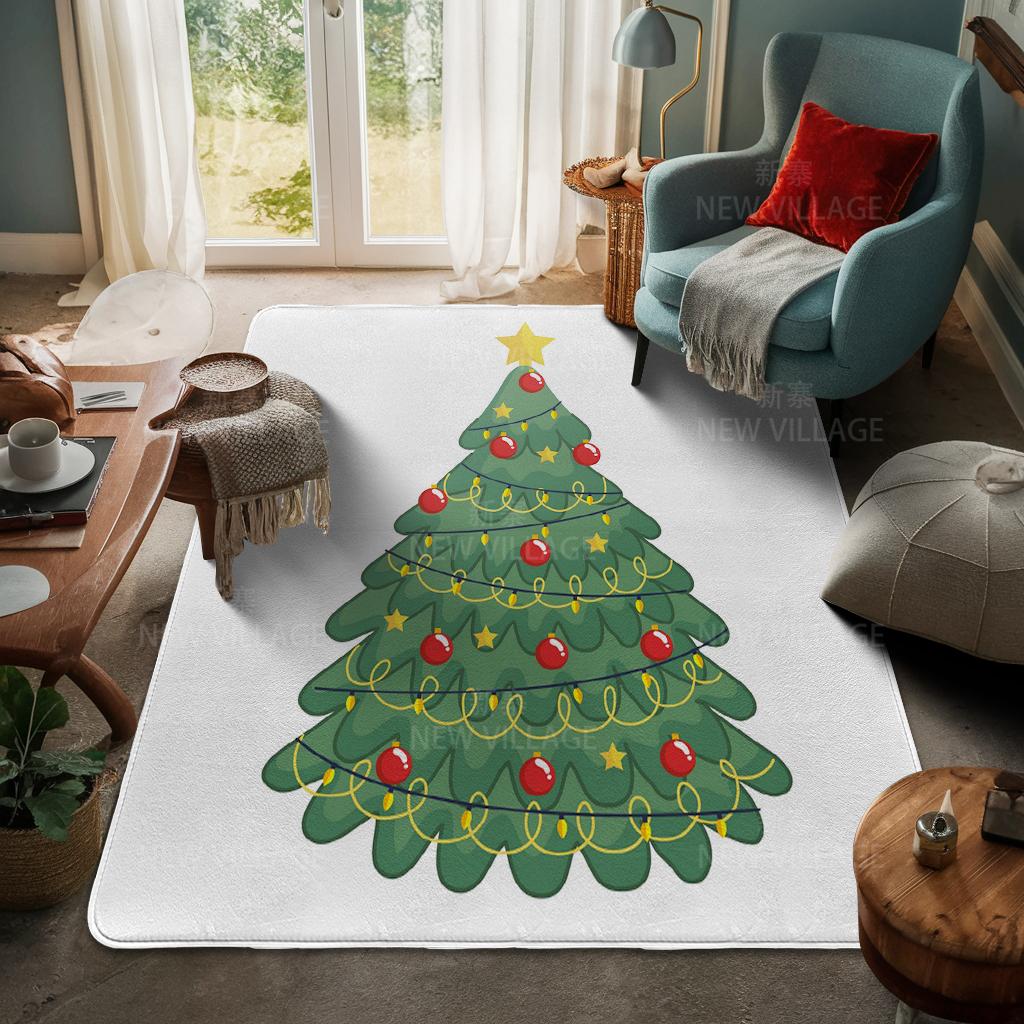 House Entrance Carpet Home Door Mat Living Room Bath Foot Bathroom Non-slip Water Absorption Rugs Bath Merry Christmas Winter