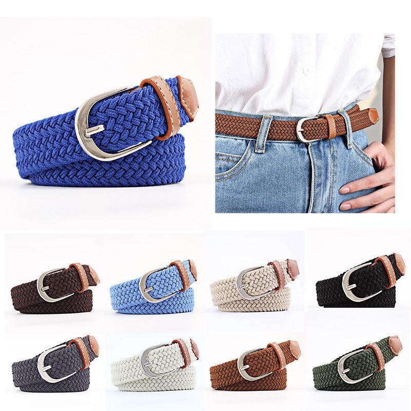Casual Elastic Pin Buckle Waistband Solid Strap Canvas Knitting Waist Belt QL Casual Elastic Pin Buckle Waistband Solid Strap Canvas Knitting Waist Belt QL