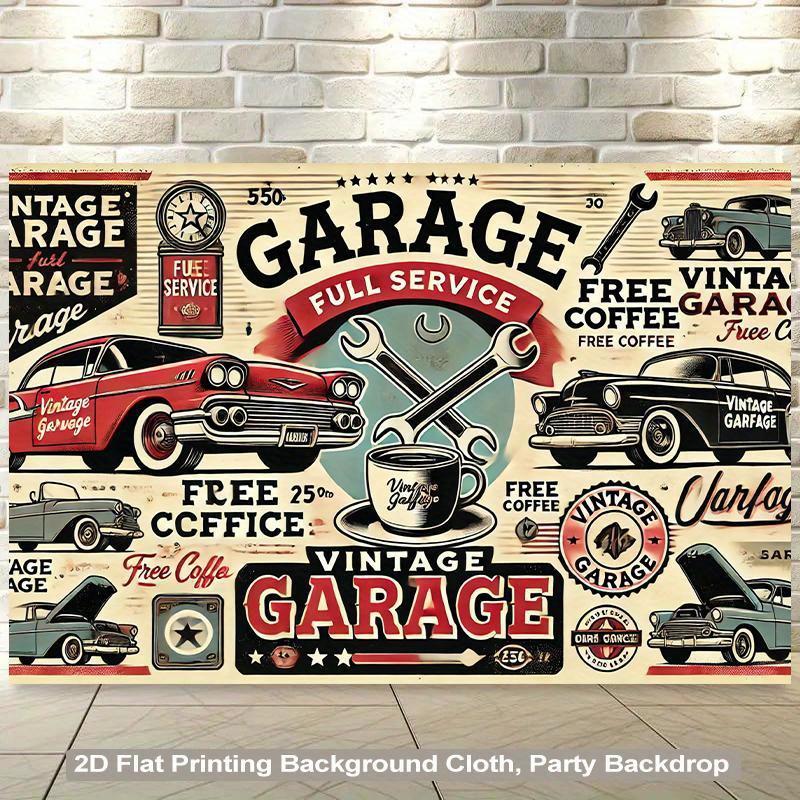 2D plane, 1 poster in retro garage style design, suitable for living room, bedroom and office.