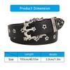 Adjustable Gothic Punk Belt For Women With Detachable Metal Chain And Studded Design