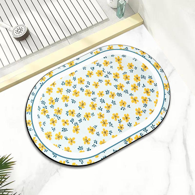 Bedroom Ins Wind Diatom Mud Absorbent Foot Mat Quick Dry Non-slip Mat Toilet Toilet Door Mat Cartoon Carpet