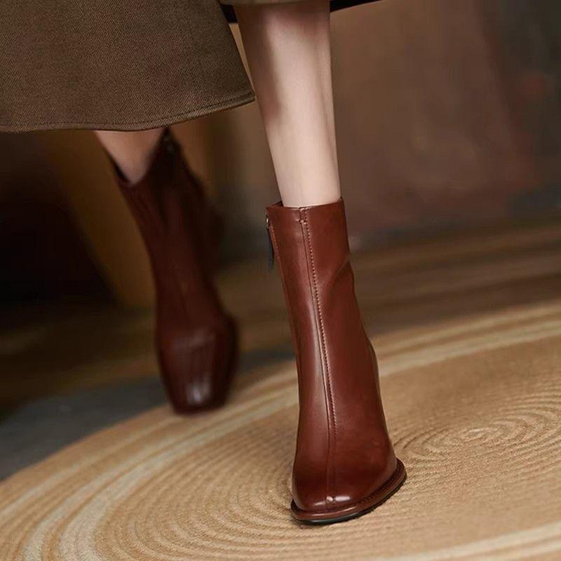 Fashion Booties Retro Style Soft Plain High Quality Ankle Boots for Women On Promotion New In Offer Pu Trend 2025 Boot Woman Short Shoes
