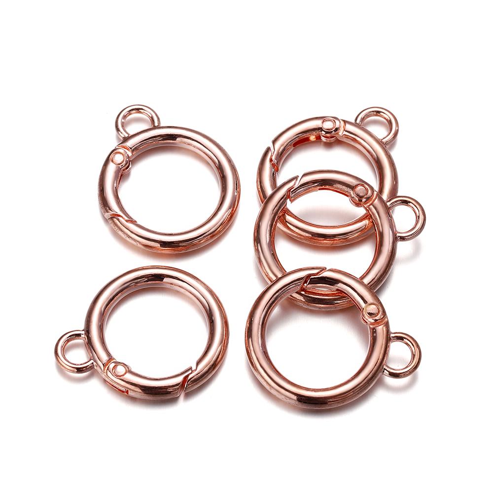 5Pcs/Lot 26mm Metal O Ring Spring Clasps with Hooks Keychain Bag Clips Connector for DIY Key Chain Jewelry Making Accessories
